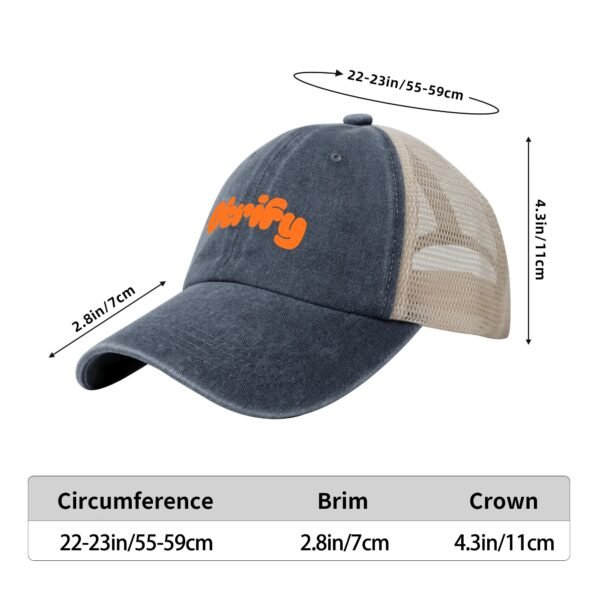 filename-1772618254-22-4gasziQ3Aw Front Printing Denim Mesh Baseball Cap