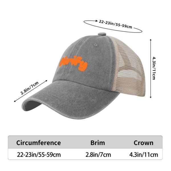 filename-1772618254-23-4gasziQ3Aw Front Printing Denim Mesh Baseball Cap